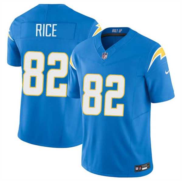 Men & Women & Youth Los Angeles Chargers #82 Brenden Rice Light Blue 2024 Draft F.U.S.E. Vapor Limited Stitched Jersey